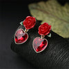 Red Rose Earrings