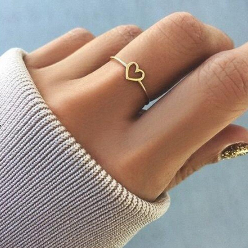 Hearts of Gold Loved Ring | Simple Casual Rings