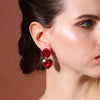 Red Rose Earrings