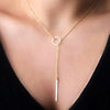 Lariat Long Strip Pendant Necklace