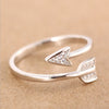 Silver Rhinestone Arrow Ring