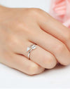 Silver Rhinestone Arrow Ring